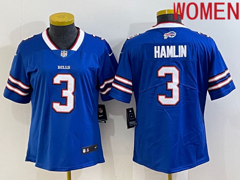 Women Buffalo Bills #3 Hamlin Blue 2022 Nike Limited Vapor Untouchable NFL Jersey